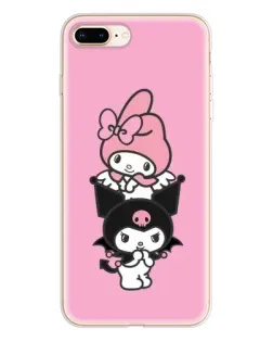 Чохол для iPhone 8 Plus з картинкою «Тріо My Melody та Kuromi»