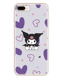 Чохол для iPhone 8 Plus з картинкою «Kuromi та лавандові серця»