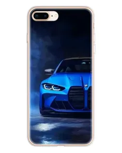 Чохол для iPhone 8 Plus з картинкою «Блакитна BMW M4»