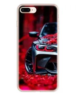 Чохол для iPhone 8 Plus з картинкою «Спортивна BMW та квіти»