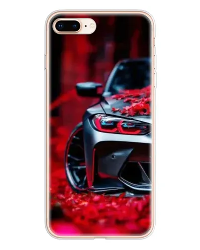 Чохол для iPhone 8 Plus з картинкою «Спортивна BMW та квіти»