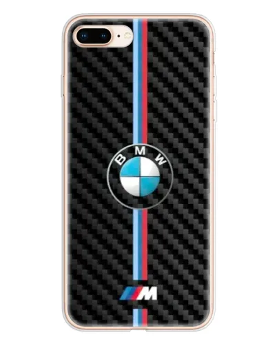 Чохол для iPhone 8 Plus з картинкою «Емблема BMW та карбон»