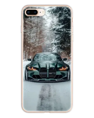 Чохол для iPhone 8 Plus з картинкою «BMW у зимовому лісі»