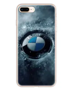 Чехол для iPhone 8 Plus с картинкой «Логотип BMW — лед»