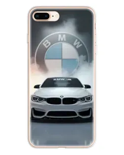 Чехол для iPhone 8 Plus с картинкой «BMW в белом дыму»