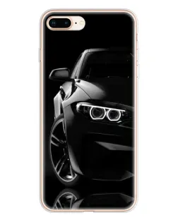 Чехол для iPhone 8 Plus с картинкой «Черная BMW — профиль»