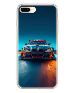Чехол для iPhone 8 Plus с картинкой «BMW — огни неона»