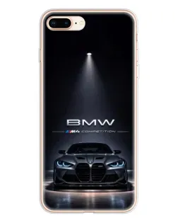 Чехол для iPhone 8 Plus с картинкой «BMW сквозь ночной город»