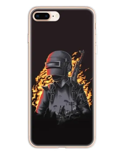 Чохол для iPhone 8 Plus з картинкою «PUBG — вогняний силует»