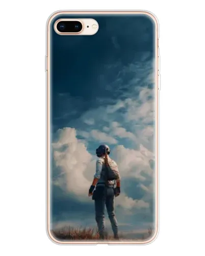 Чохол для iPhone 8 Plus з картинкою «Герой PUBG на скелі»