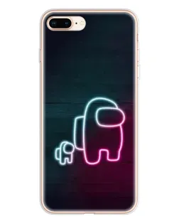 Чохол для iPhone 8 Plus з картинкою «Among Us неон-арт»