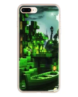 Чохол для iPhone 8 Plus з картинкою «Minecraft лісовий пейзаж»