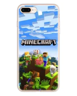 Чохол для iPhone 8 Plus з картинкою «Minecraft класичний світ»