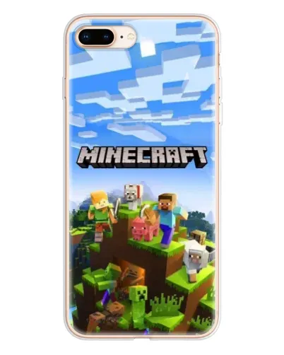 Чохол для iPhone 8 Plus з картинкою «Minecraft класичний світ»