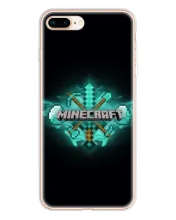 Чохол для iPhone 8 Plus з картинкою «Minecraft Diamond лого»