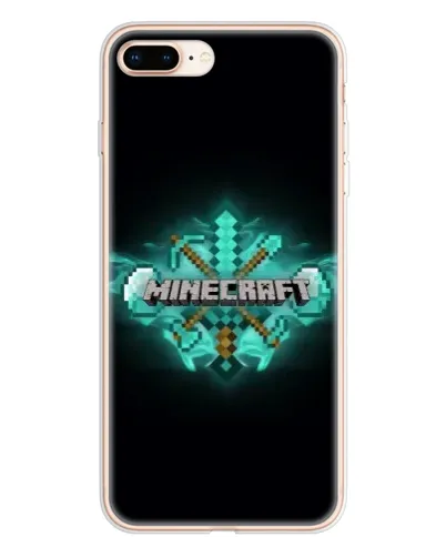 Чохол для iPhone 8 Plus з картинкою «Minecraft Diamond лого»