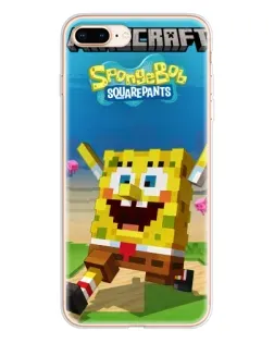 Чехол для iPhone 8 Plus с картинкой «Губка Боб Minecraft»