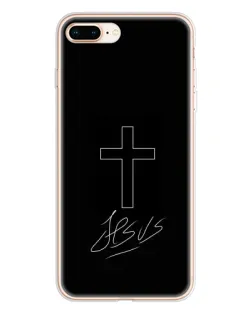 Чехол для iPhone 8 Plus с картинкой «Графический крест Jesus»