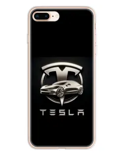 Чохол для iPhone 8 Plus з картинкою «Tesla — срібне авто»