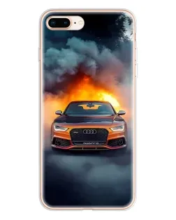 Чохол для iPhone 8 Plus з картинкою «Audi у вогняному диму»