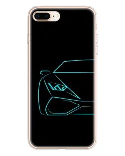 Чохол для iPhone 8 Plus з картинкою «Блакитний силует Lamborghini»