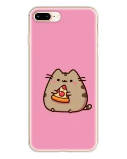 Чехол для iPhone 8 Plus с картинкой «Пушин с пиццей»