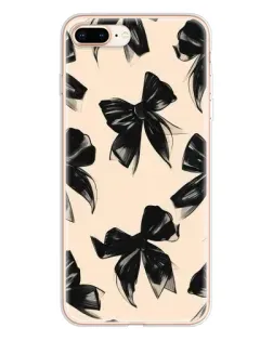 Чехол для iPhone 8 Plus с картинкой «Паттерн черные банты»
