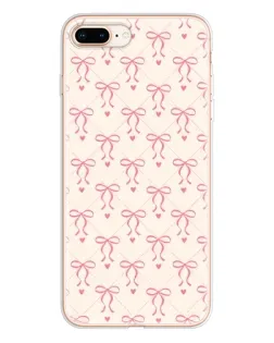 Чохол для iPhone 8 Plus з картинкою «Рожеві бантики Coquette»