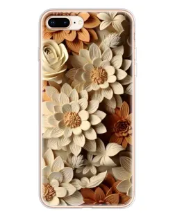 Чохол для iPhone 8 Plus з картинкою «Бежевий флористичний декор»