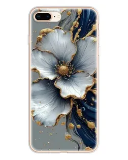 Чохол для iPhone 8 Plus з картинкою «Біла квітка та золотий флюїд»