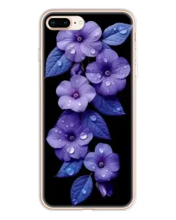 Чохол для iPhone 8 Plus з картинкою «Фіолетові квіти з росою»