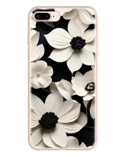 Чохол для iPhone 8 Plus з картинкою «Об'ємні білі квіти»