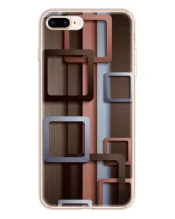 Чохол для iPhone 8 Plus з картинкою «Коричневі об'ємні квадрати»