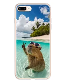 Чохол для iPhone 8 Plus з картинкою «Капібара на морі»