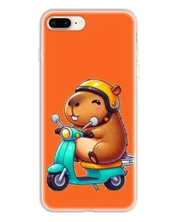 Чохол для iPhone 8 Plus з картинкою «Капібара на скутері»