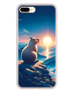 Чохол для iPhone 8 Plus з картинкою «Захід сонця з капібарою»
