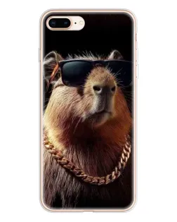 Чохол для iPhone 8 Plus з картинкою «Капібара золотий ланцюг»