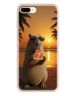 Чохол для iPhone 8 Plus з картинкою «Капібара з піцою»