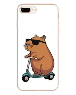 Чохол для iPhone 8 Plus з картинкою «Капібара на самокаті»