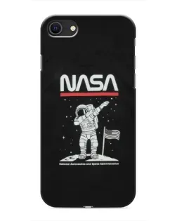 Чохол для iPhone SE (2020) з картинкою «NASA — крокуємо по Місяцю»