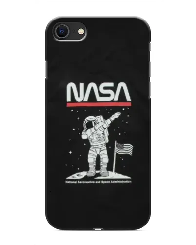 Чохол для iPhone SE (2020) з картинкою «NASA — крокуємо по Місяцю»
