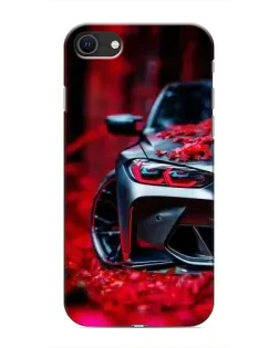 Чохол для iPhone SE (2020) з картинкою «Спортивна BMW та квіти»