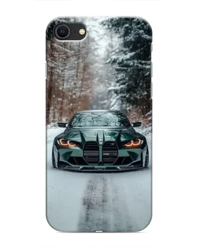 Чохол для iPhone SE (2020) з картинкою «BMW у зимовому лісі»