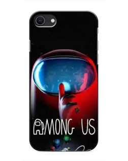Чохол для iPhone SE (2020) з картинкою «Червоний імпостер — макро»
