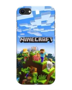 Чохол для iPhone SE (2020) з картинкою «Minecraft класичний світ»