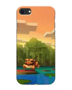 Чохол для iPhone SE (2020) з картинкою «Майнкрафт захід сонця»