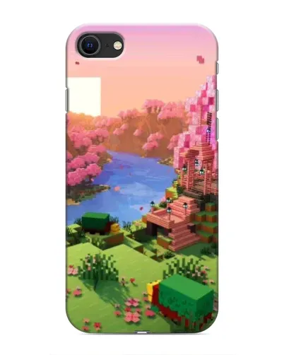 Чохол для iPhone SE (2020) з картинкою «Рожеве дерево Minecraft»