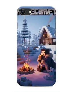 Чохол для iPhone SE (2020) з картинкою «Зимовий Minecraft»