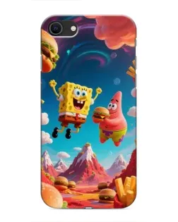 Чохол для iPhone SE (2020) з картинкою «Космічний фастфуд»