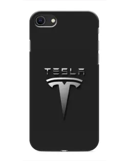 Чохол для iPhone SE (2020) з картинкою «Сталевий логотип Tesla»